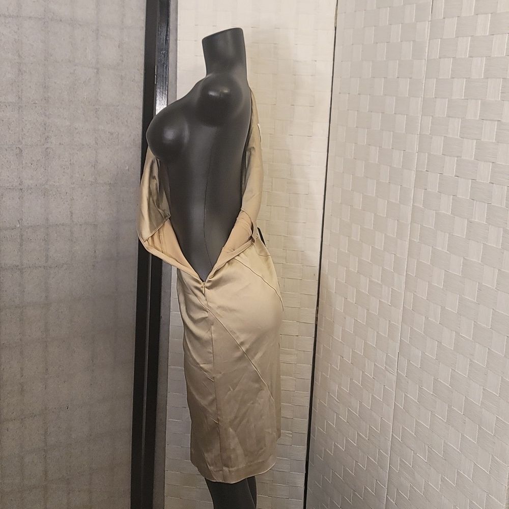 BRAND NEW CALVIN KLEIN STRETCH SILK SATIN ONE SHOULDER SHEATH DRESS - Picture 7 of 12